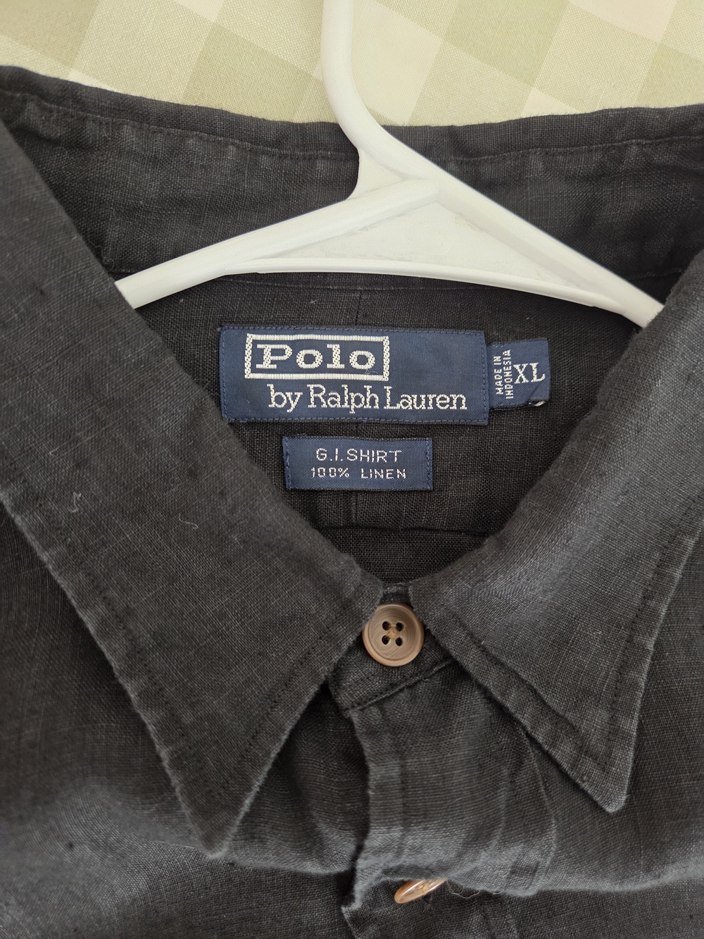 Polo by Ralph Lauren Men's Dark Charcoal Linen Button-Down Shirt